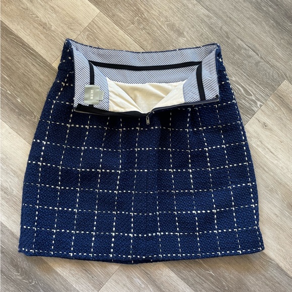 Maeve Blue Converging Bits Wool Blend Skirt Size 4 - Picture 4 of 4